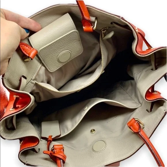 NWOT Coach Refined Pebbled Leather Turnlock Tie Tote - Picture 14 of 14